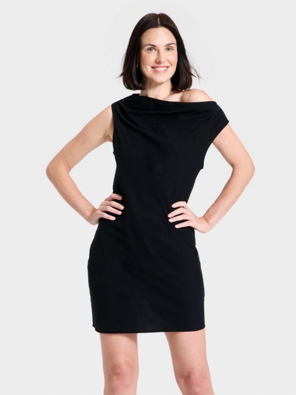 Women's Off the Shoulder Mini Dress - A New Day Black size L